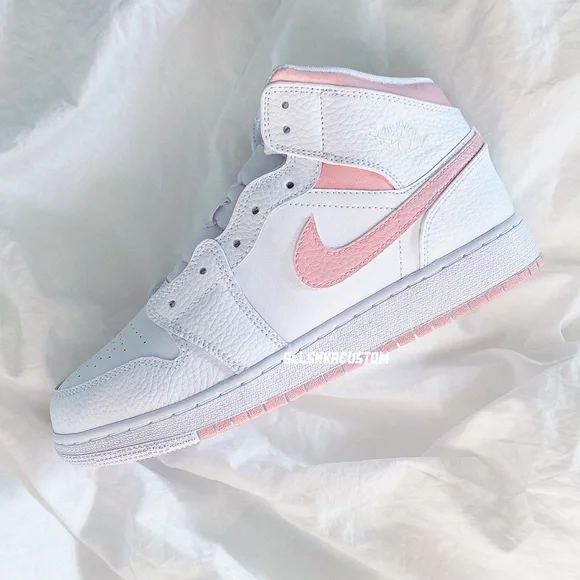 Nike air jordan mid custom pastel pink Ready to ship